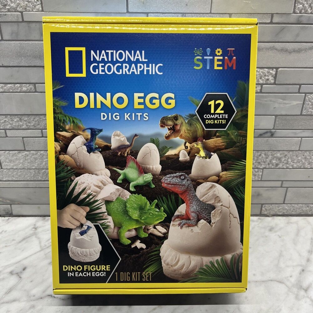 National Geographic Dino Egg Dig Kit 12 complete dig kit Dino eggs with figure